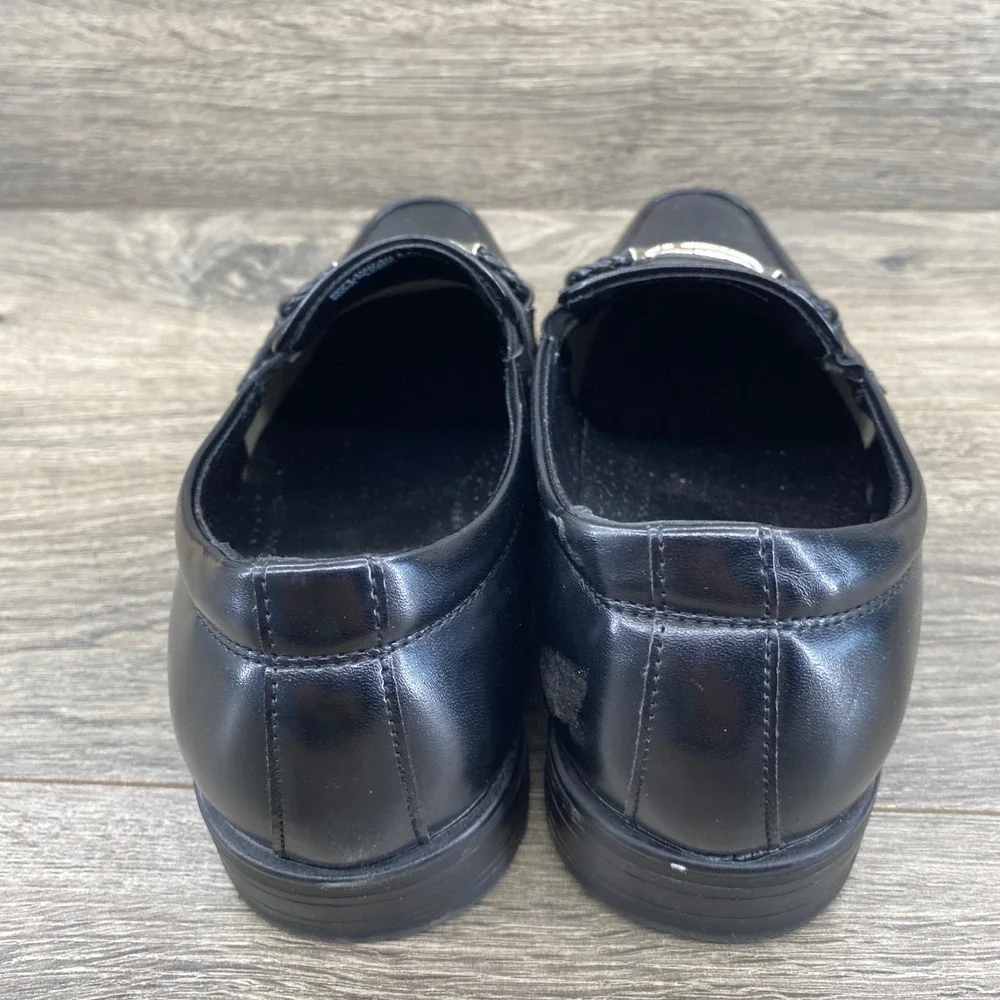 Stacy Adams Bit Loafer Boys Size 5.5M Black Square Toe Dress Shoes 43423-042